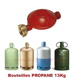 Détendeur sécurité pour bouteille propane 13 kg, 1.5 kg/h - 37 mb